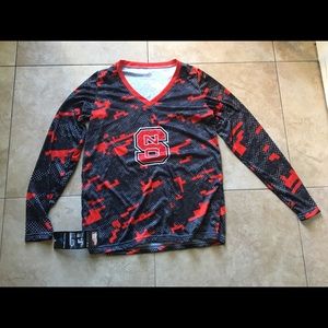 NC State Wolfpack long sleeve V neck tee SM
